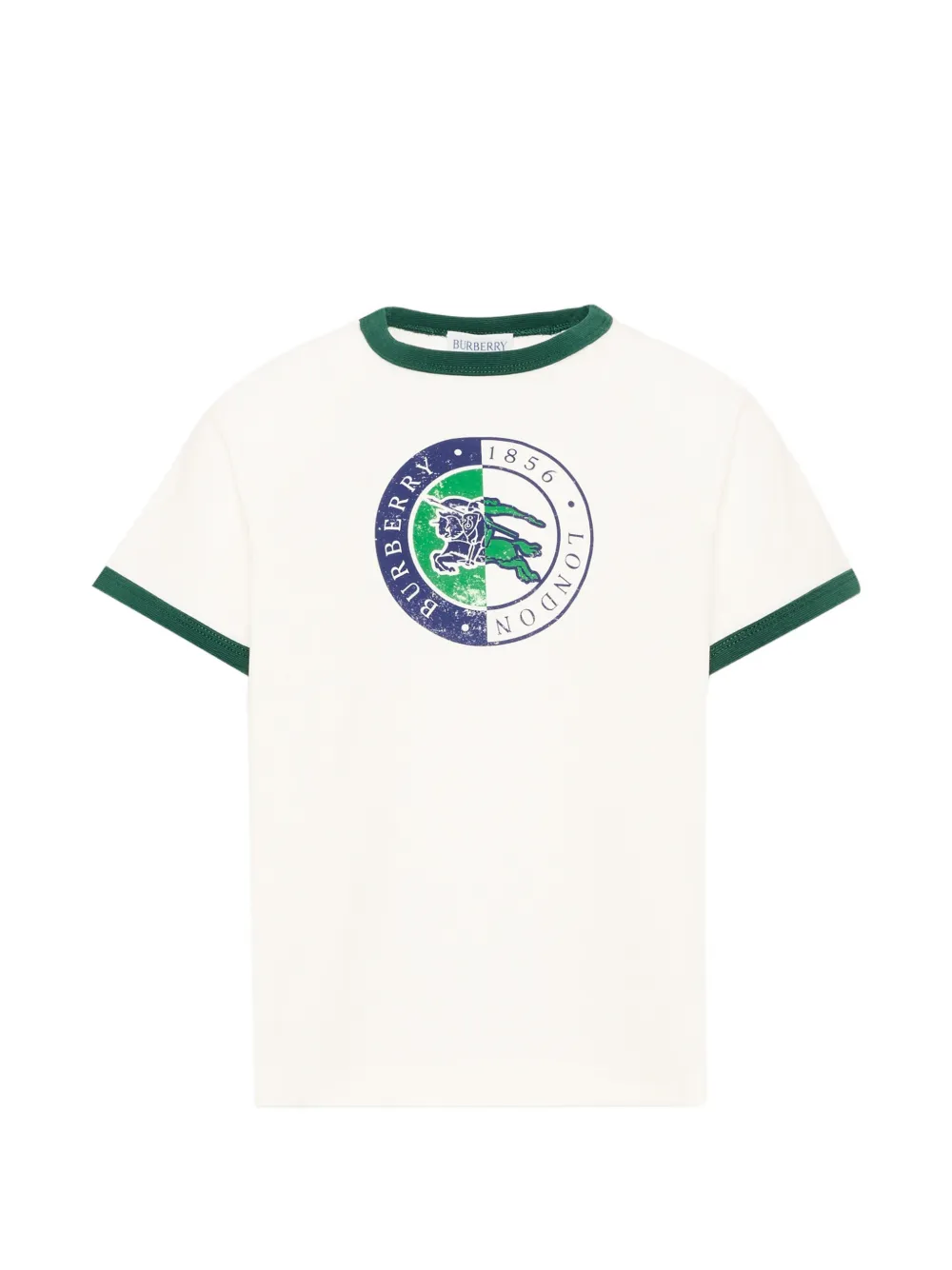 Burberry Kids logo-print ringer T-shirt - Weiß