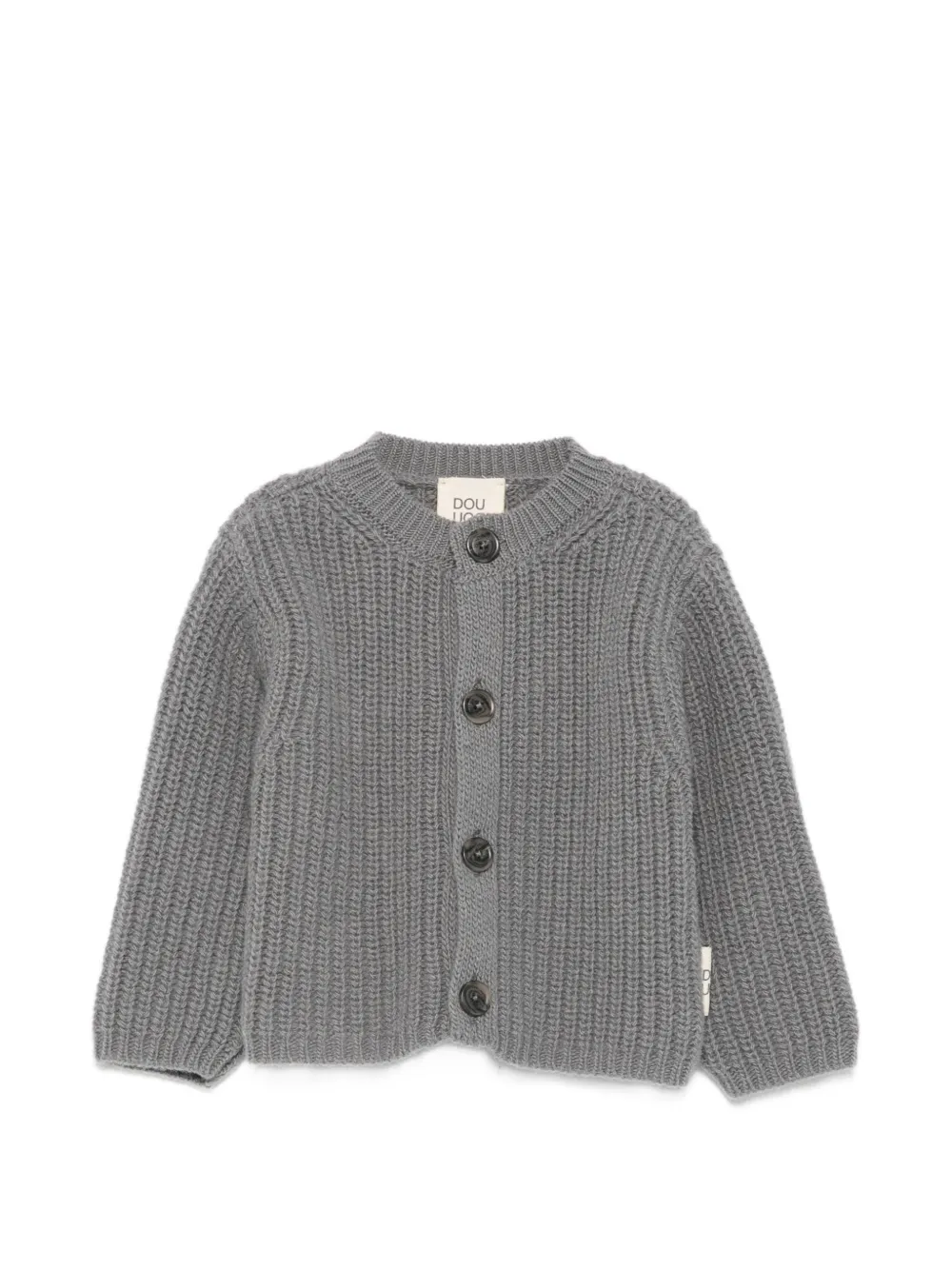 Douuod Kids chunky-knit buttoned cardigan - Grigio