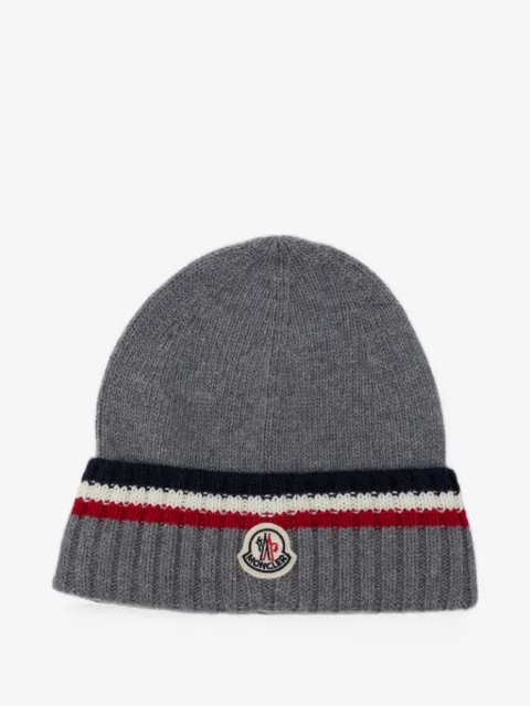 Moncler Enfant logo-patch beanie hat
