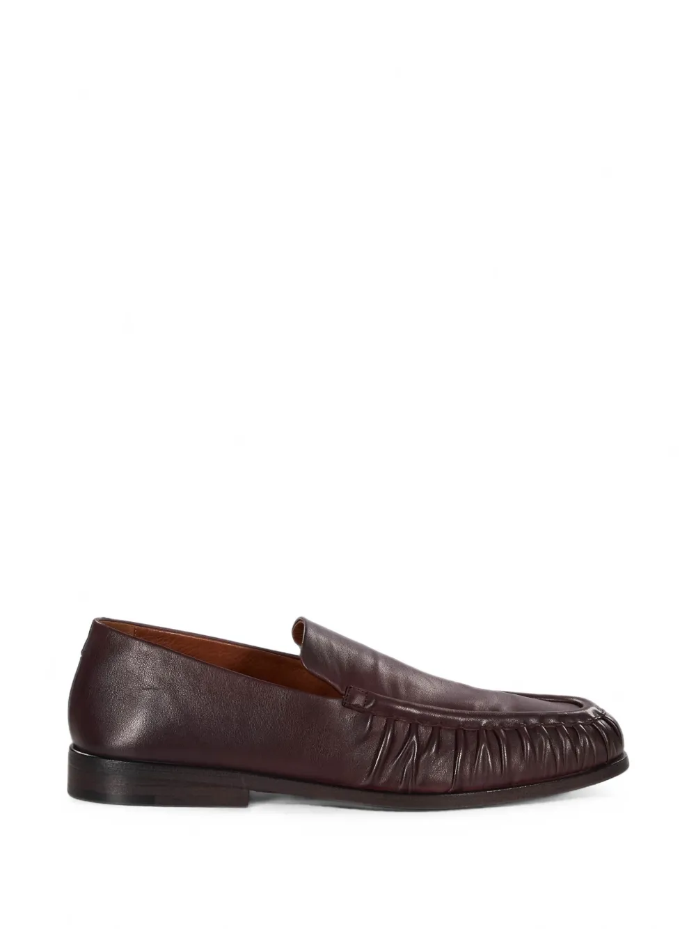 Marsèll Mocassino ruched leather loafers - Marrone