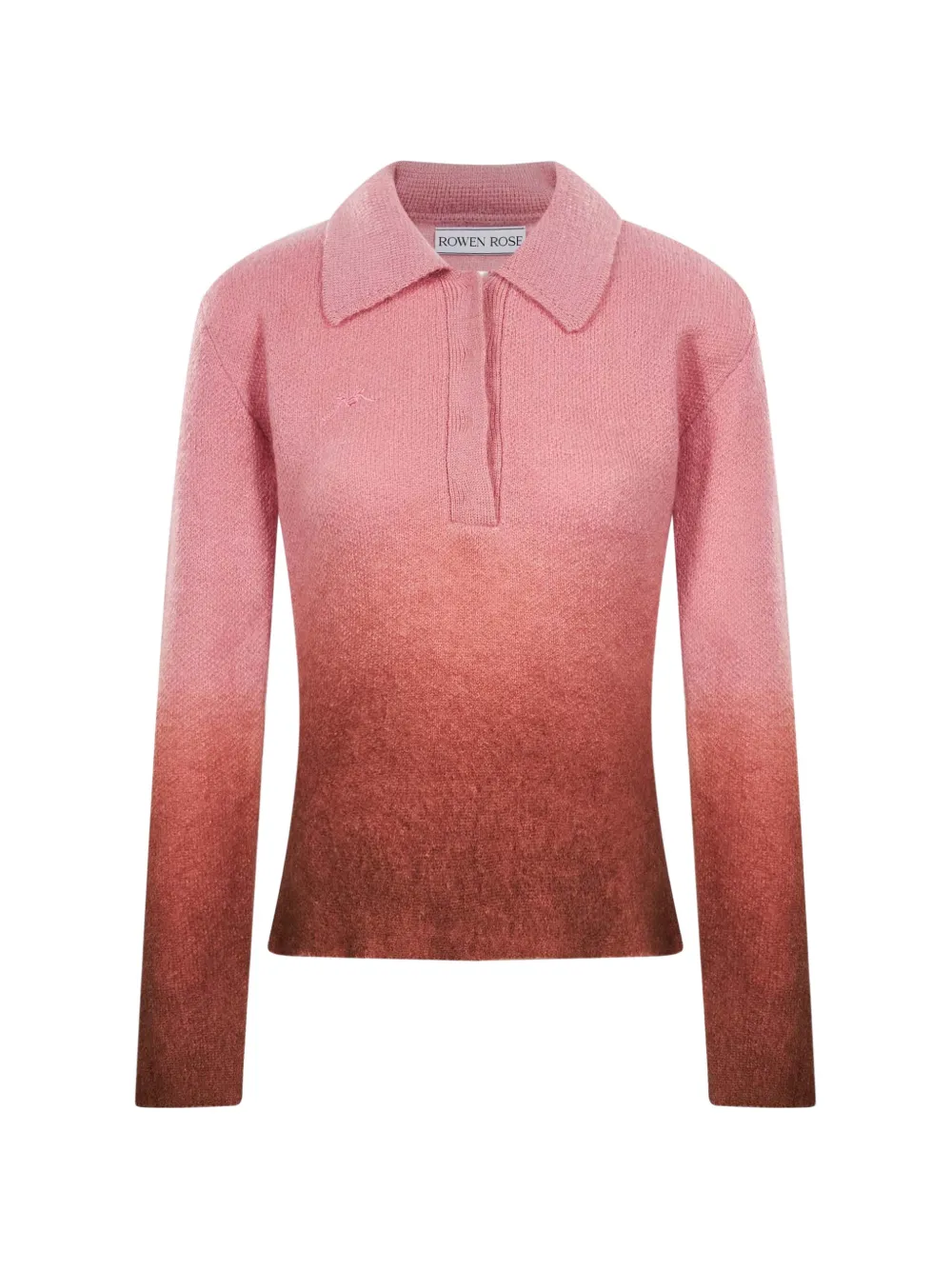 Rowen Rose ombré-effect long sleeve polo shirt - Rosa