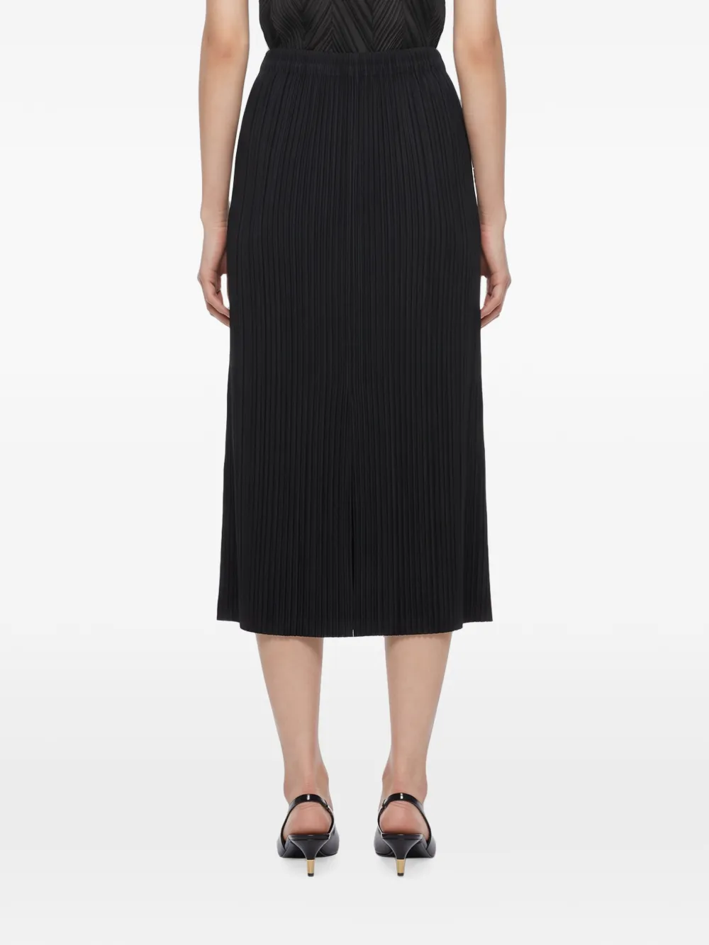 Issey Miyake Midi-plooirok Zwart