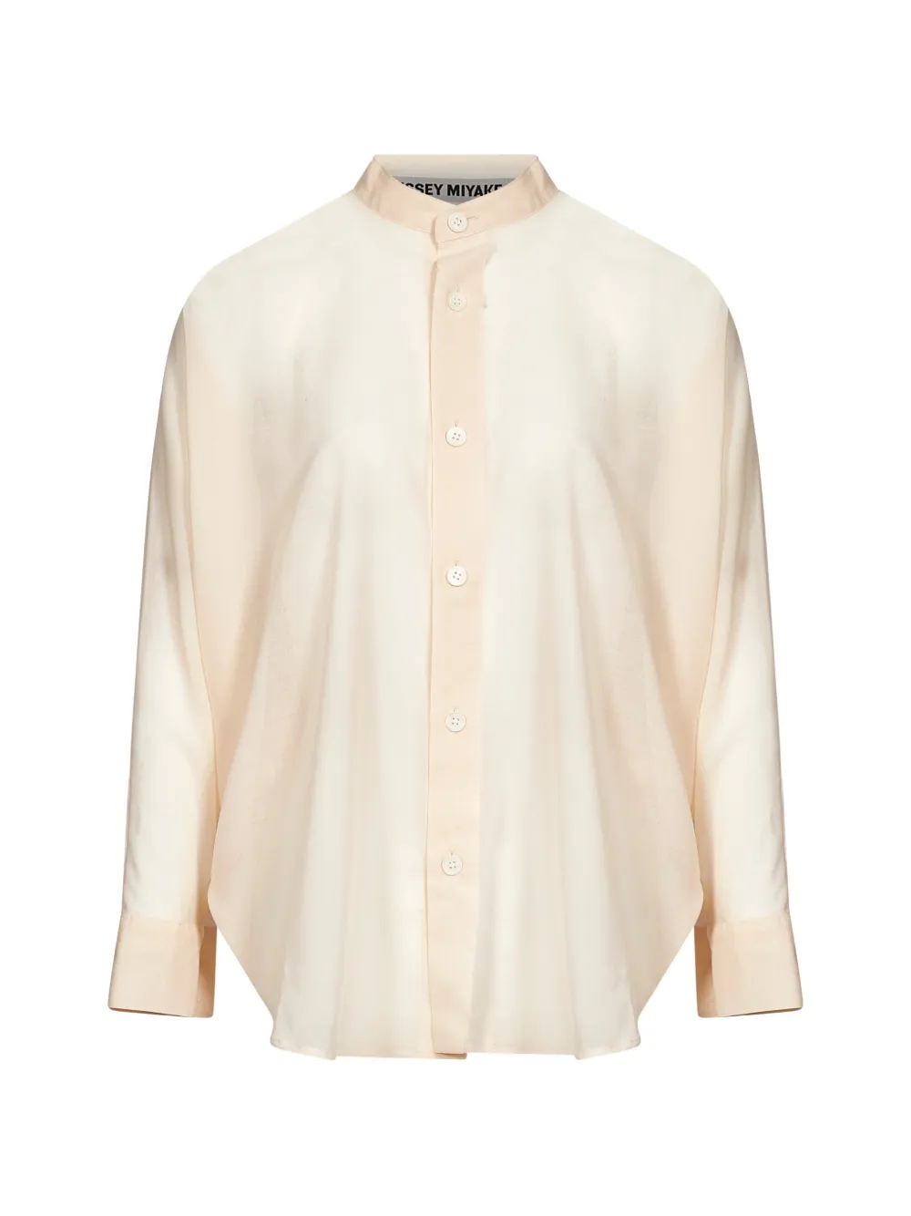 Issey Miyake sheer band-collar shirt