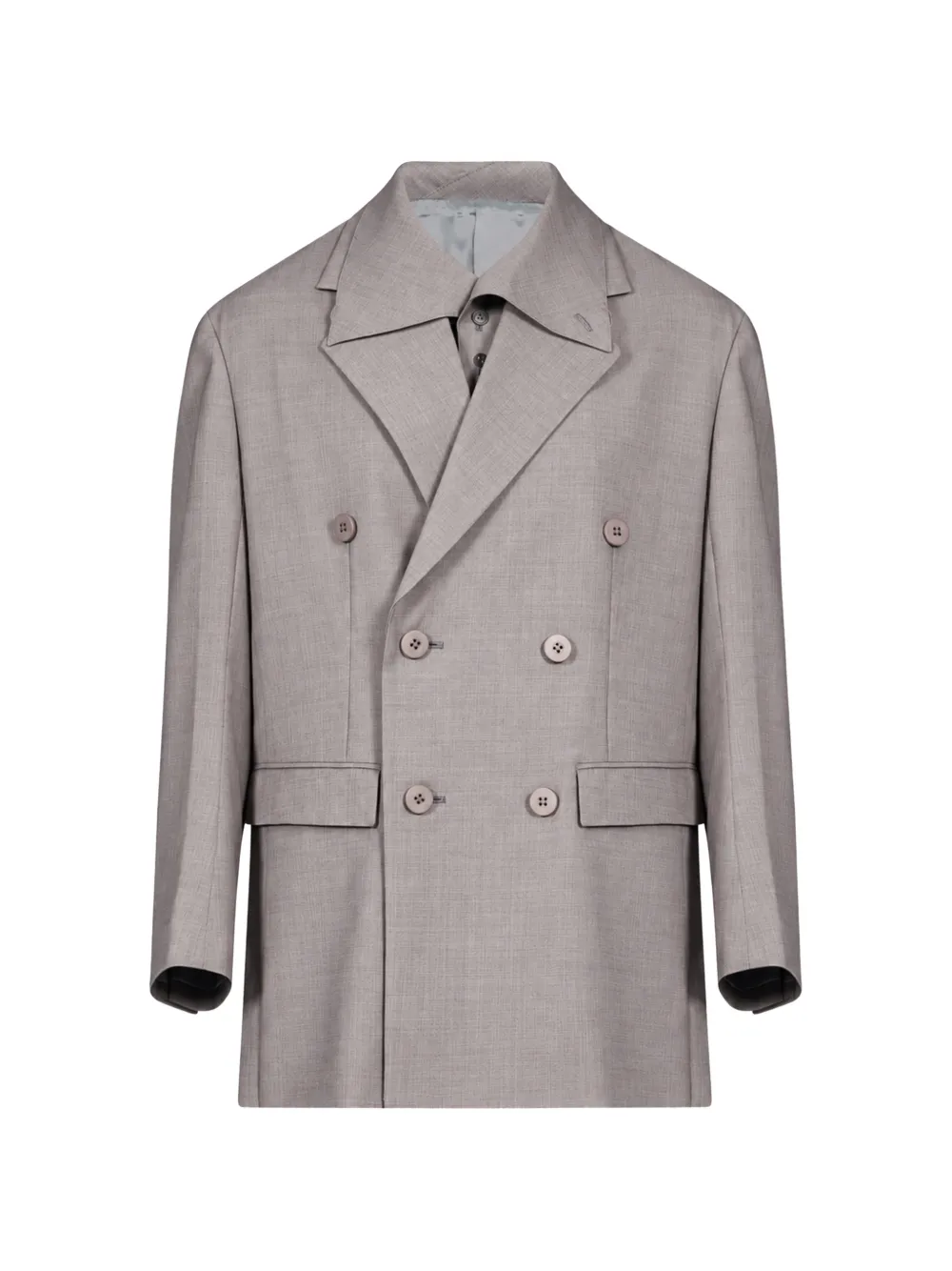 Issey Miyake Honest Ensemble double-breasted peak-lapel blazer