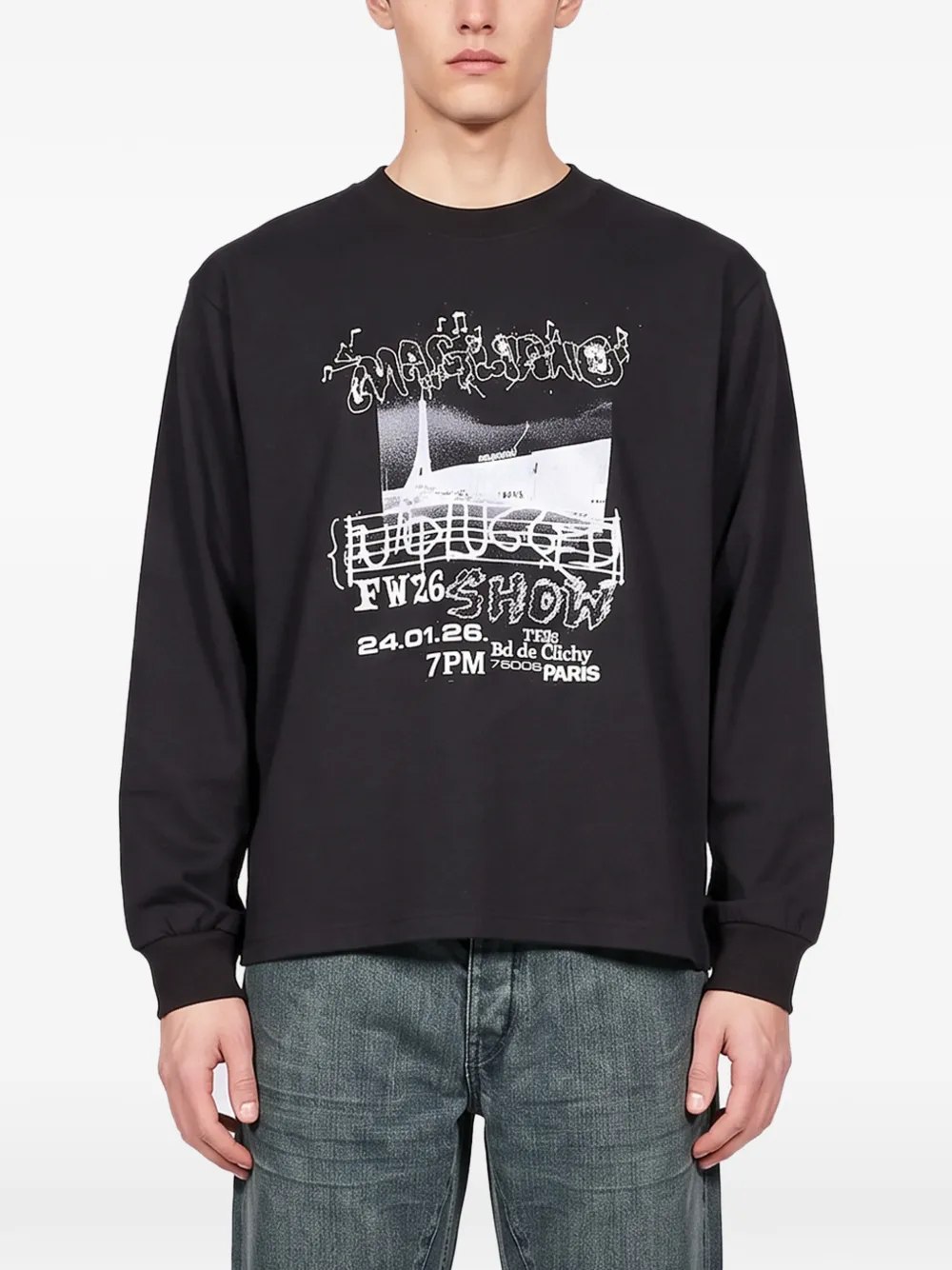Magliano Unplugged Show FW26 Paris T-shirt met lange mouwen Zwart