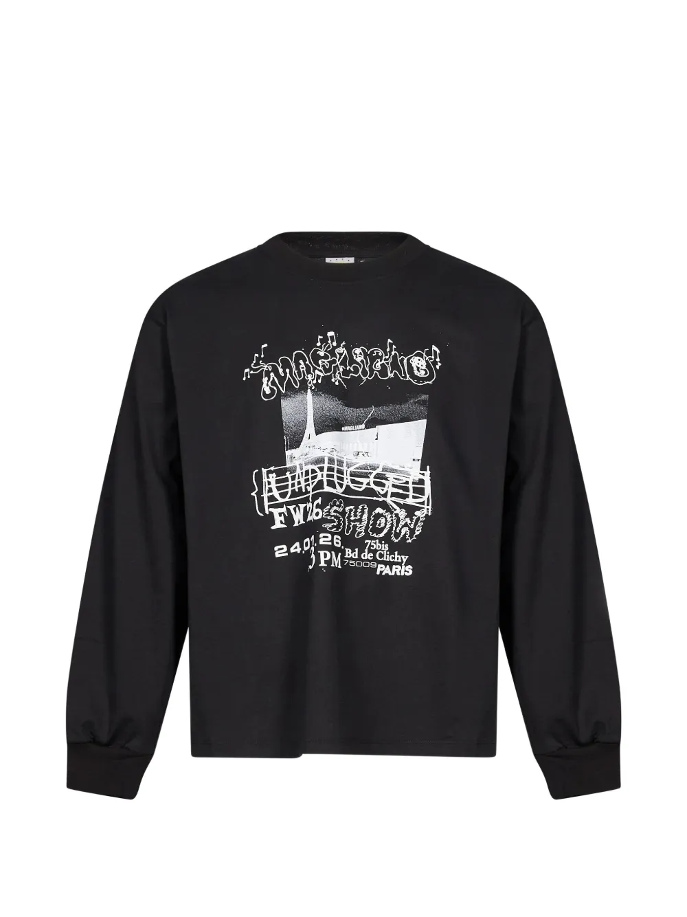 Magliano t-shirt Unplugged Show FW26 Paris à manches longues - Noir