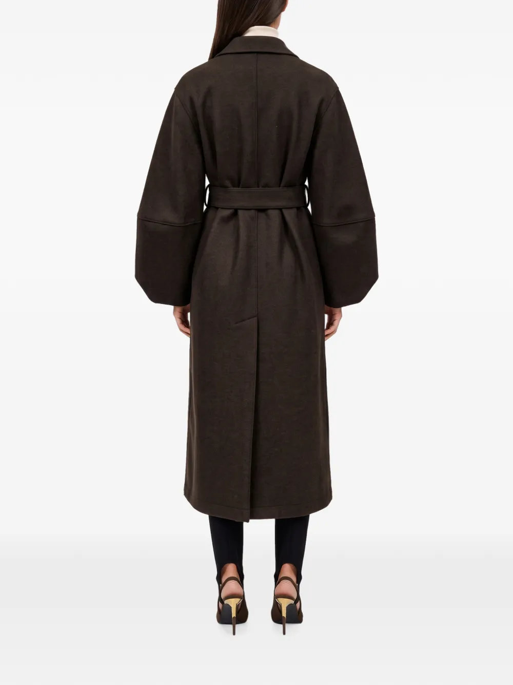 Harris Wharf London Oversized jas met ballonmouwen en ceintuur Bruin