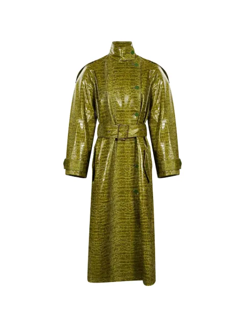 Rowen Rose croc-effect belted coat