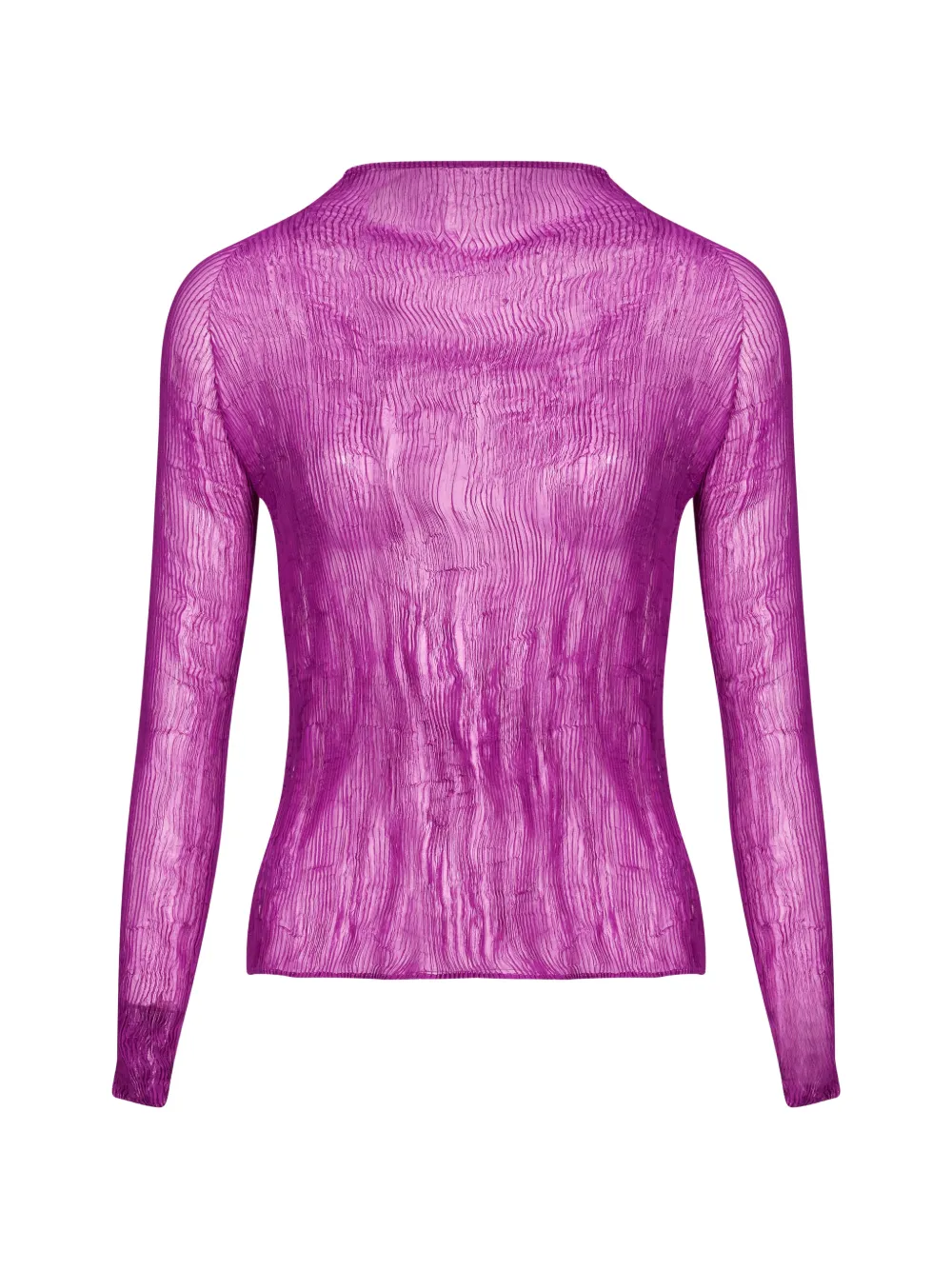 Issey Miyake pleated semi-sheer top Paars