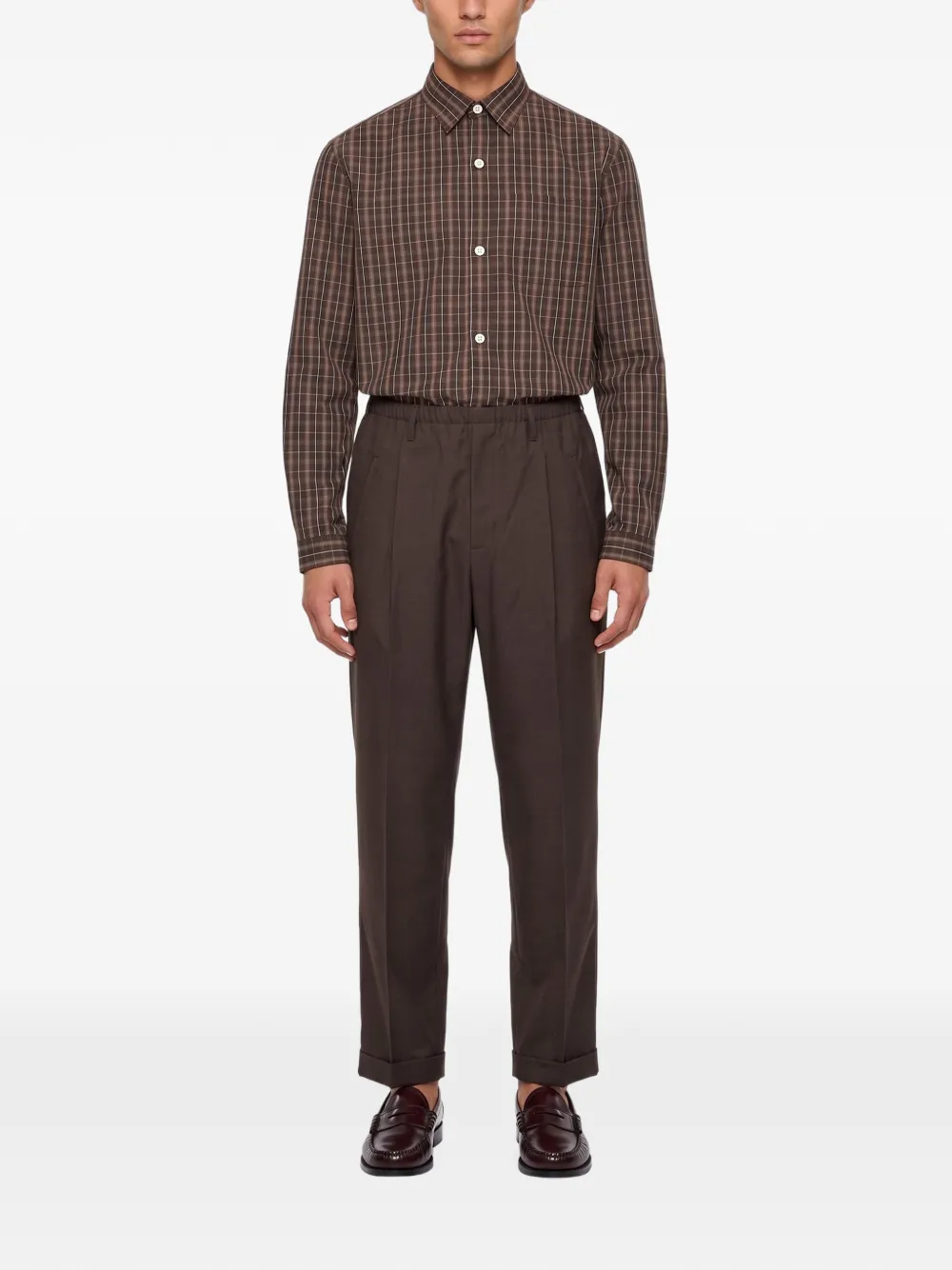 Magliano pleated turn-up trousers Bruin