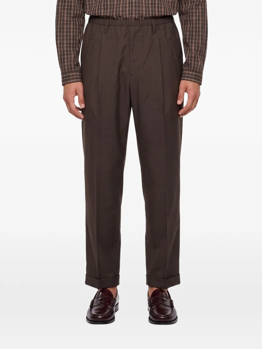Magliano pleated turn-up trousers Bruin
