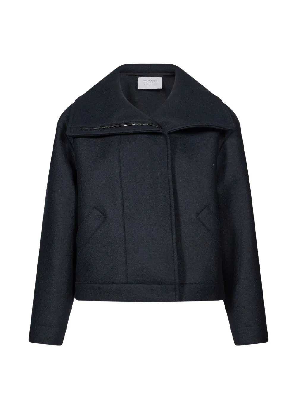 Harris Wharf London asymmetric collar cropped jacket