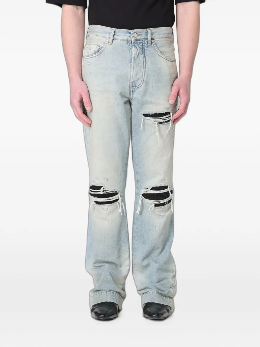 AMIRI distressed-effect logo-patch jeans | blå | Image 1