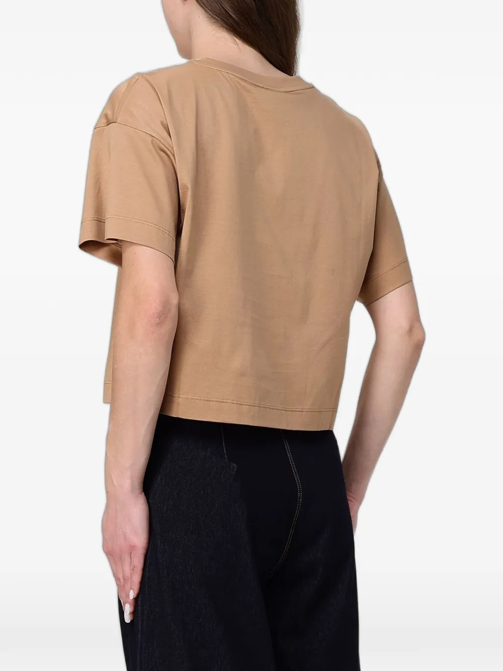 Max Mara T-shirt met geborduurd logo Beige