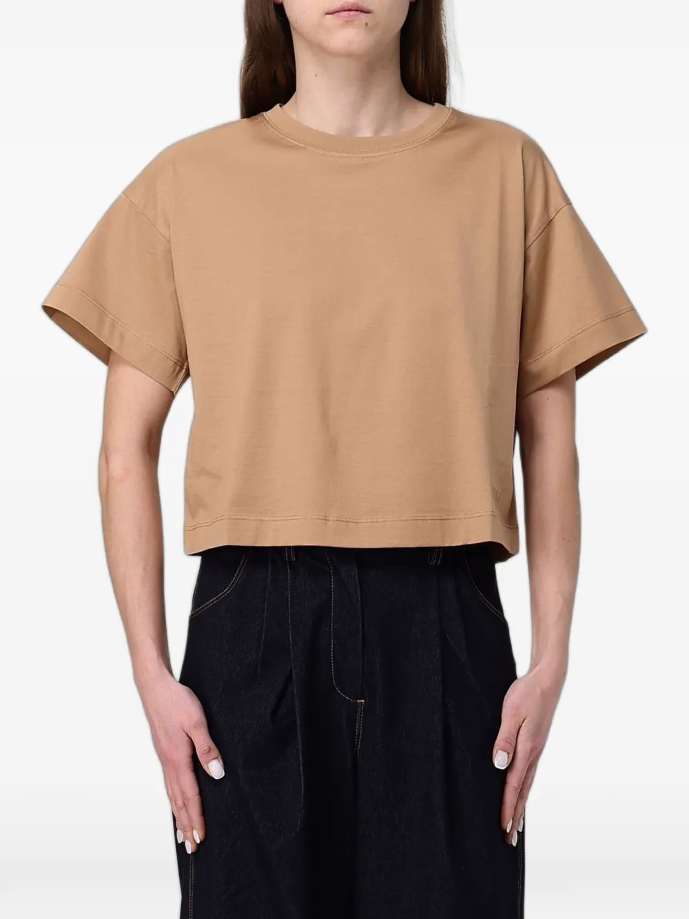 Max Mara T-shirt crop con ricamo - Toni neutri