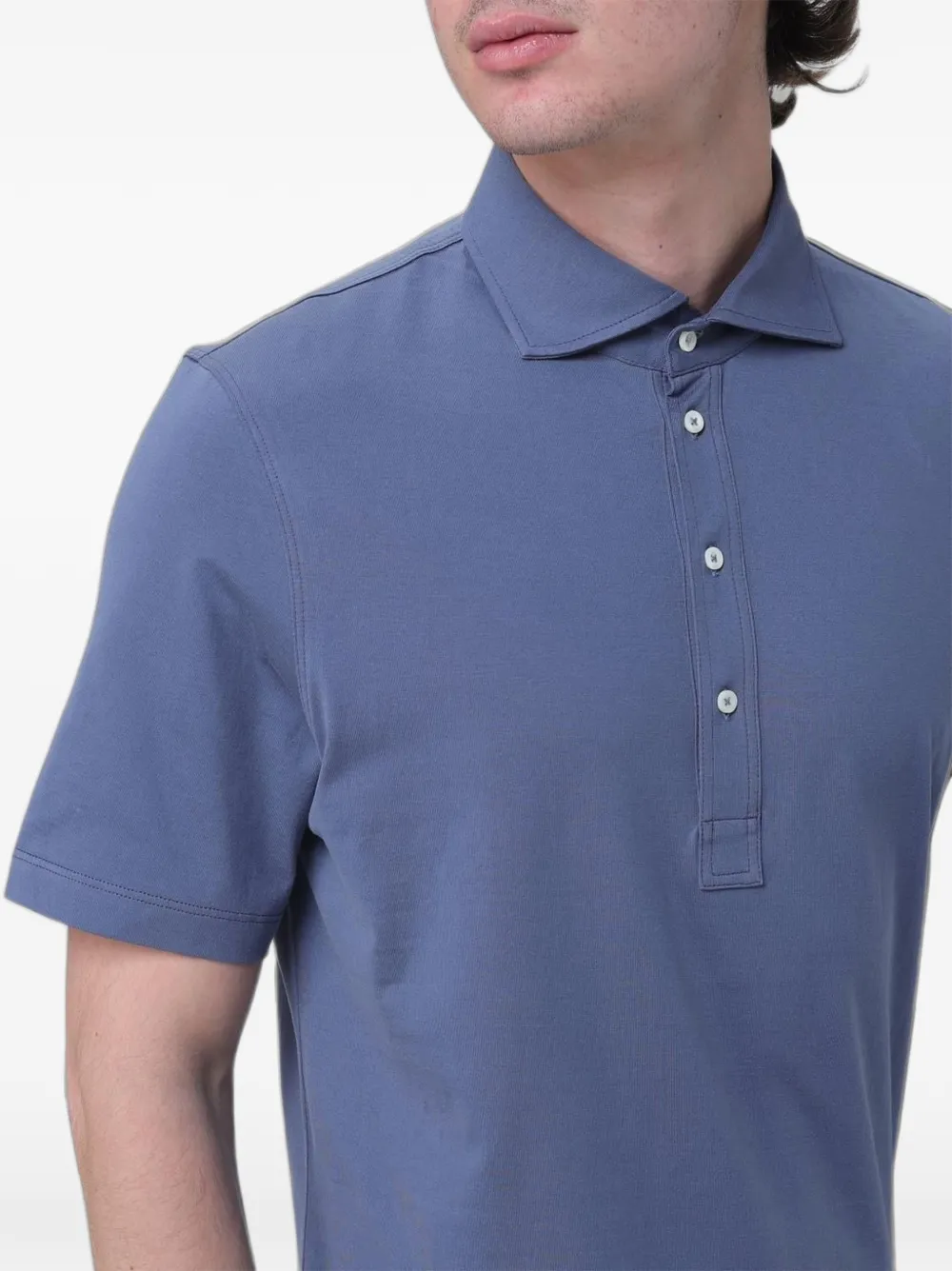Brunello Cucinelli Katoen-jersey poloshirt Blauw