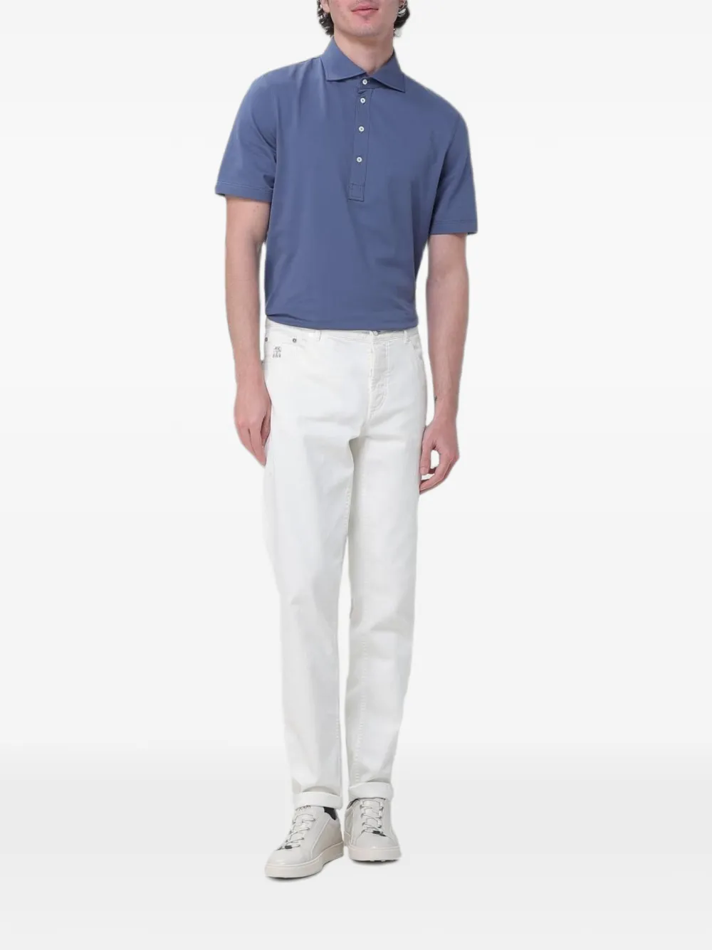 Brunello Cucinelli Katoen-jersey poloshirt Blauw