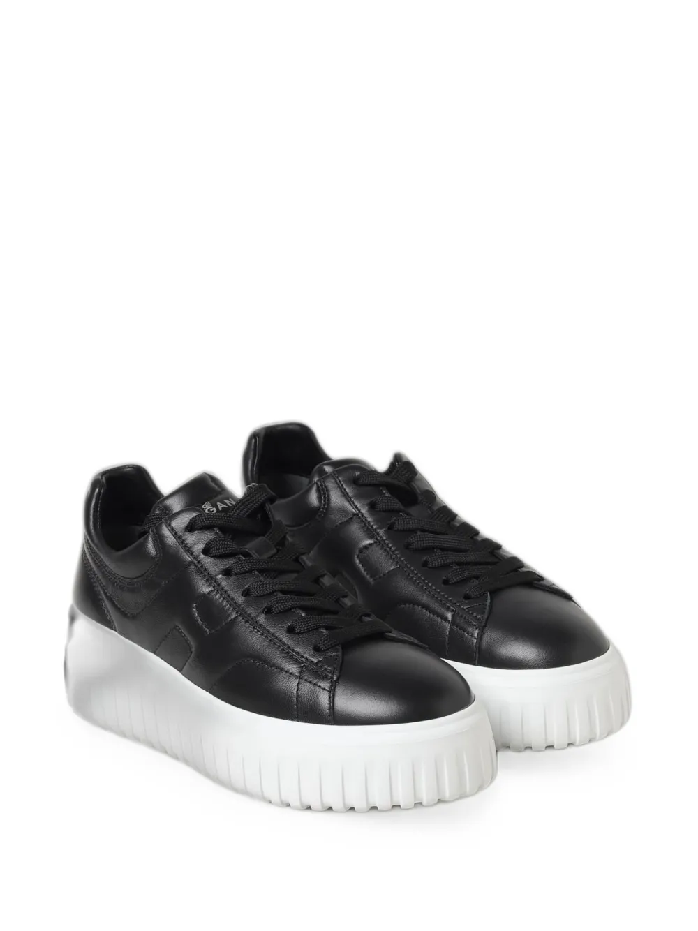 Hogan H-Stripes logo-patch platform sneakers Zwart