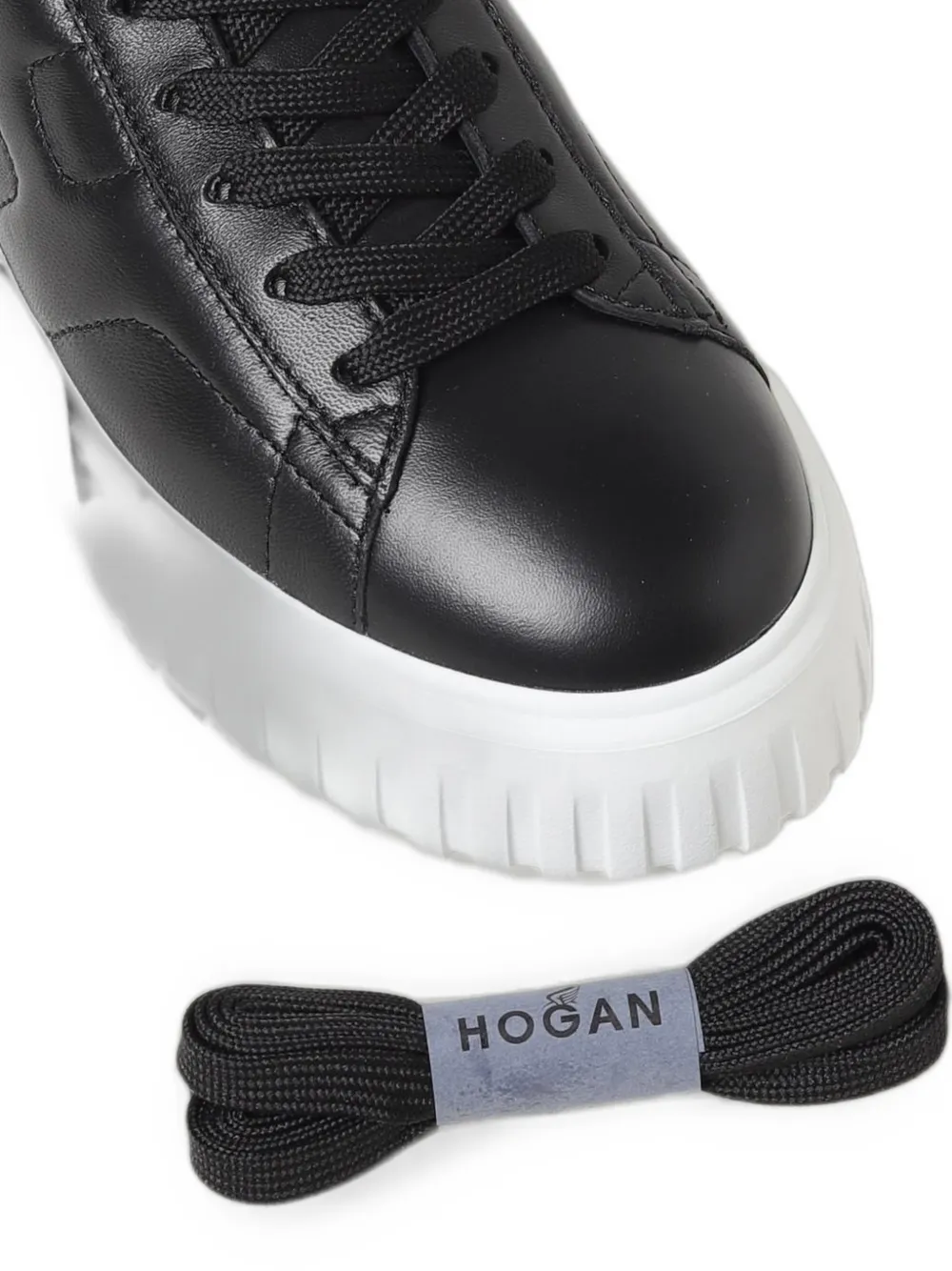 Hogan H-Stripes logo-patch platform sneakers Zwart