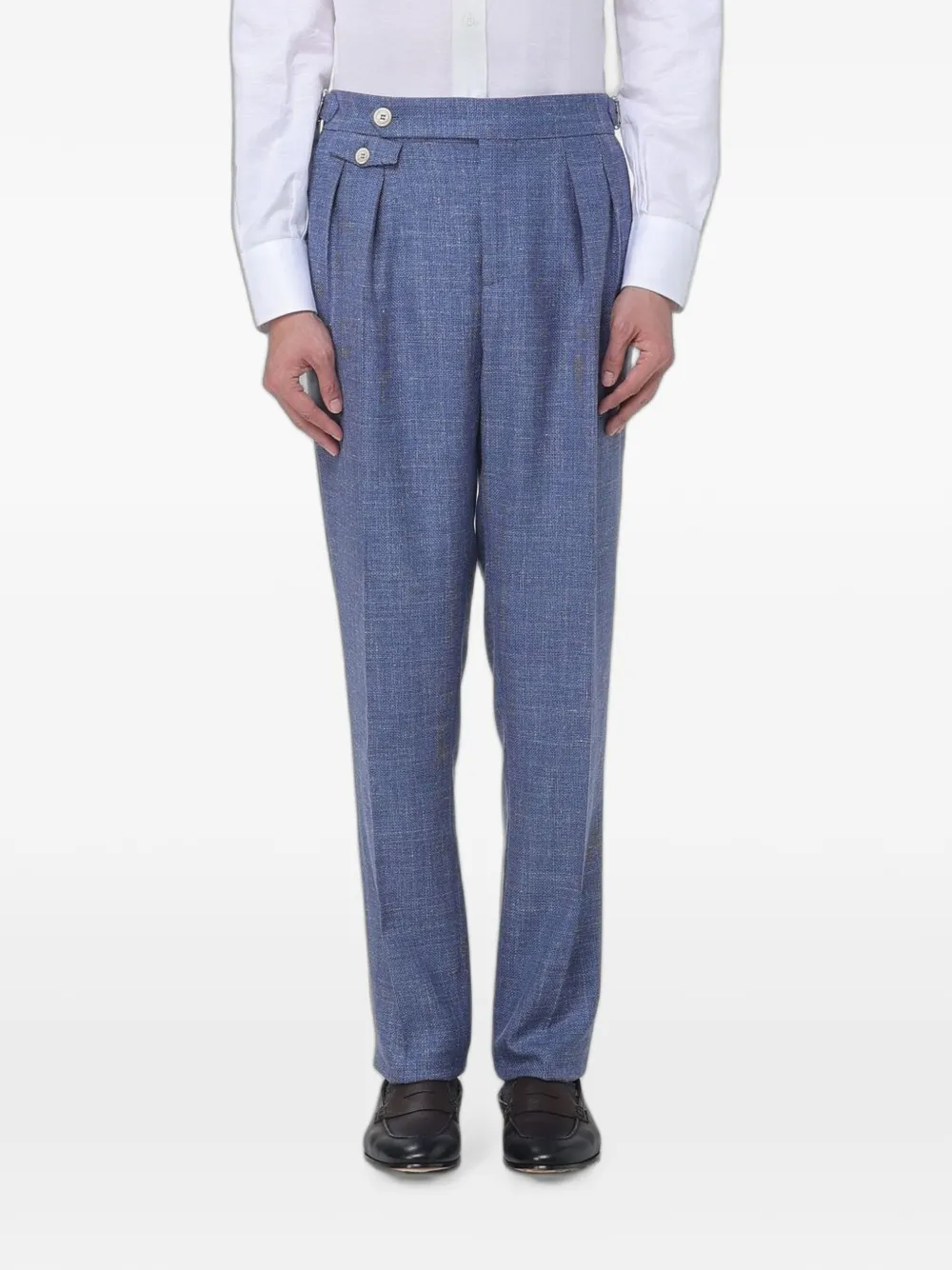 Brunello Cucinelli 플리츠 테일러드 팬츠 | 블루 | Image 1