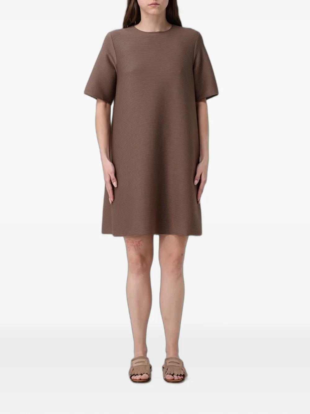 Max Mara crêpe T-shirt mini dress - Marrone