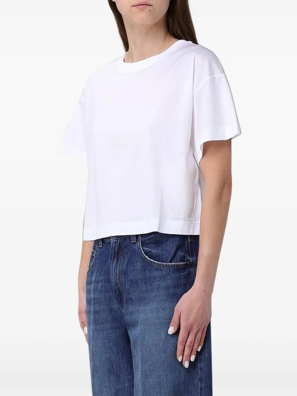 Max Mara T-shirt met geborduurd logo Wit