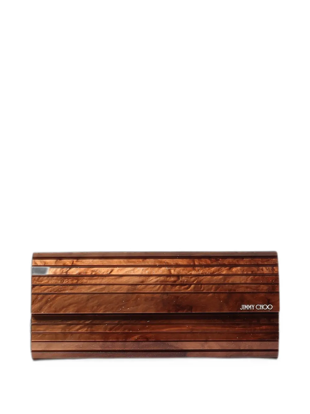 Jimmy Choo Sweetie marble-effect clutch bag - Brown