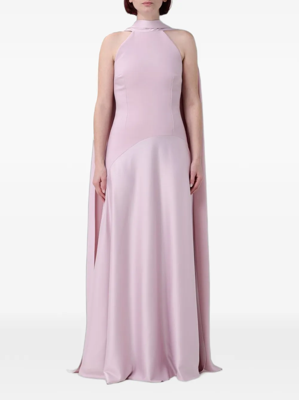 Solace London Cece cape-detail maxi dress - Rosa