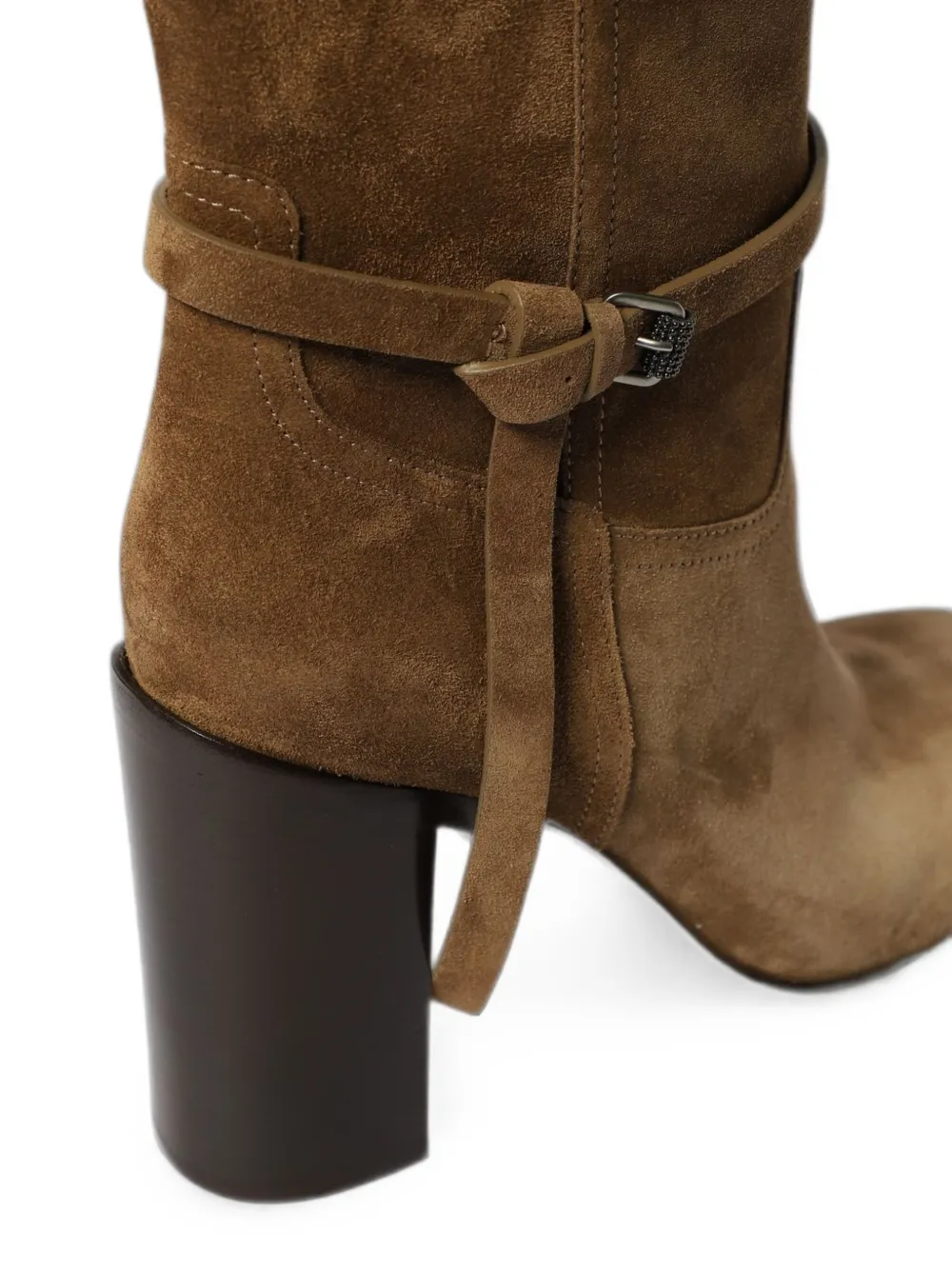 Brunello Cucinelli buckle-detail suede boots Bruin