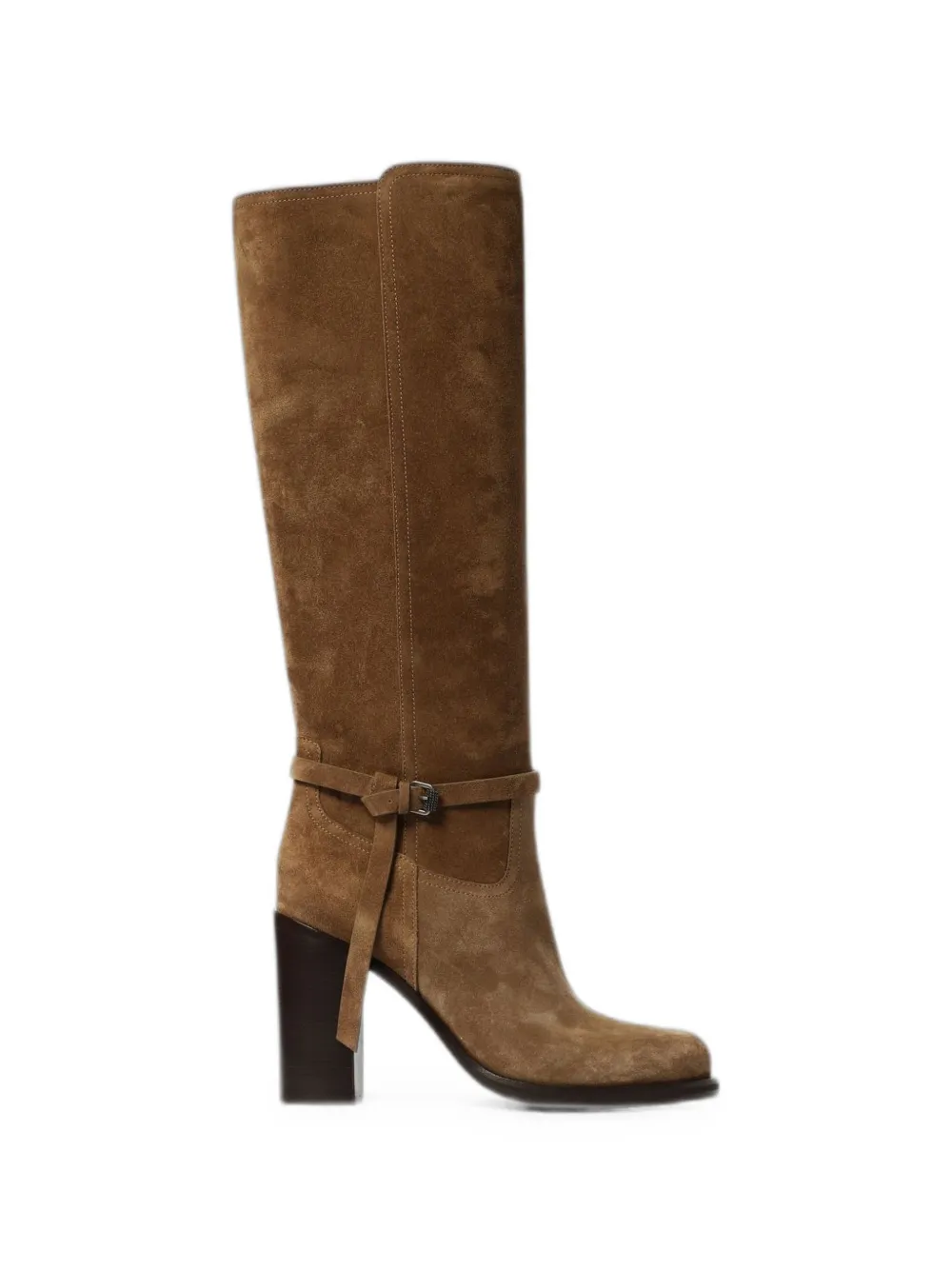 Brunello Cucinelli buckle-detail suede boots Bruin
