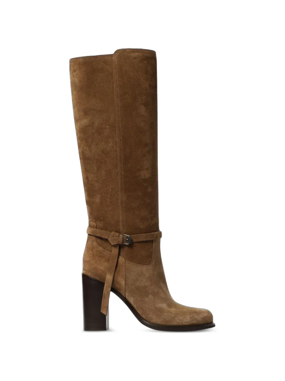 Brunello Cucinelli buckle-detail suede boots - Marrone