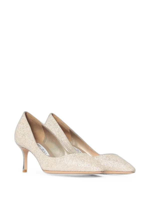 JIMMY CHOO ROMY 60 グリッターゴールドパンプス JIMMY CHOO ROMY 60
