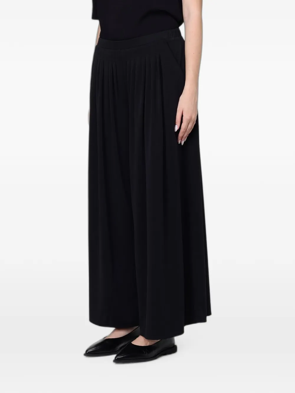 Max Mara Plooibroek met wijde pijpen Zwart