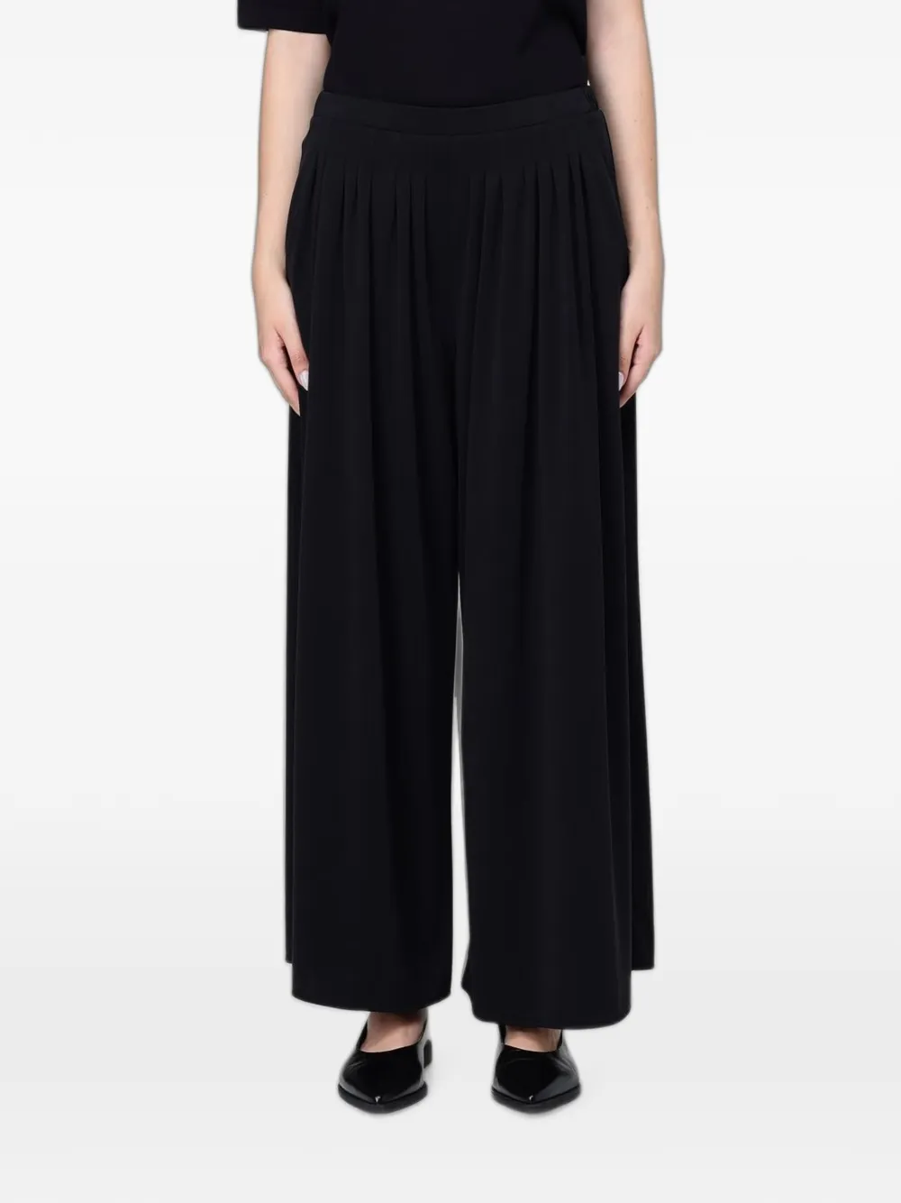 Max Mara pleated wide-leg trousers - Black