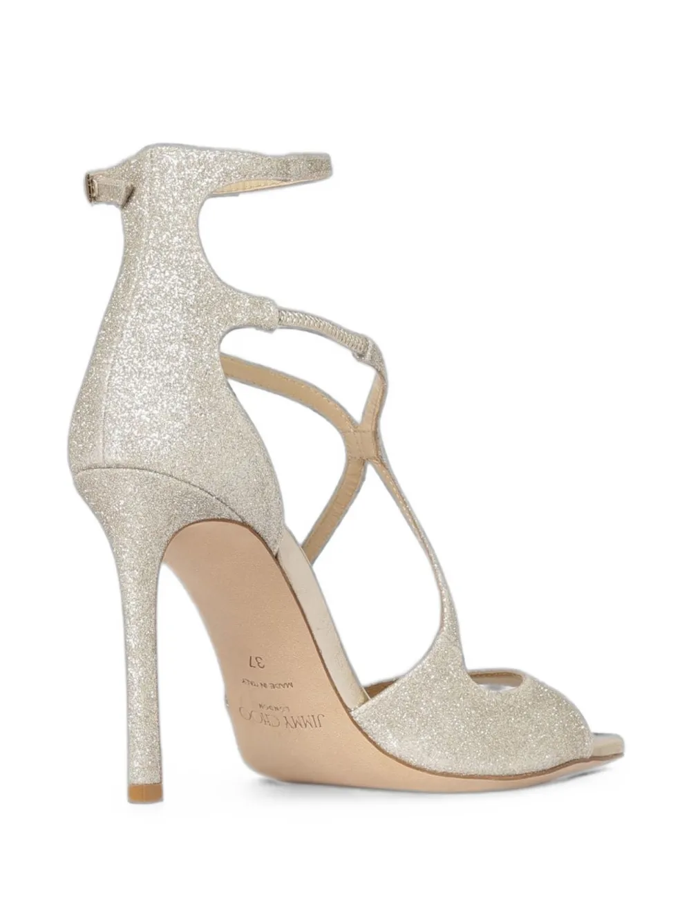 Jimmy Choo Azia glitter-effect sandals Beige