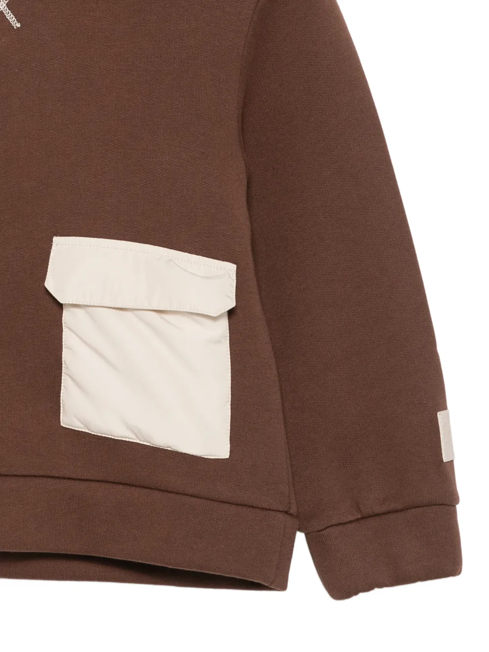 Eleventy Kids Hoodie met opgestikte zak Bruin