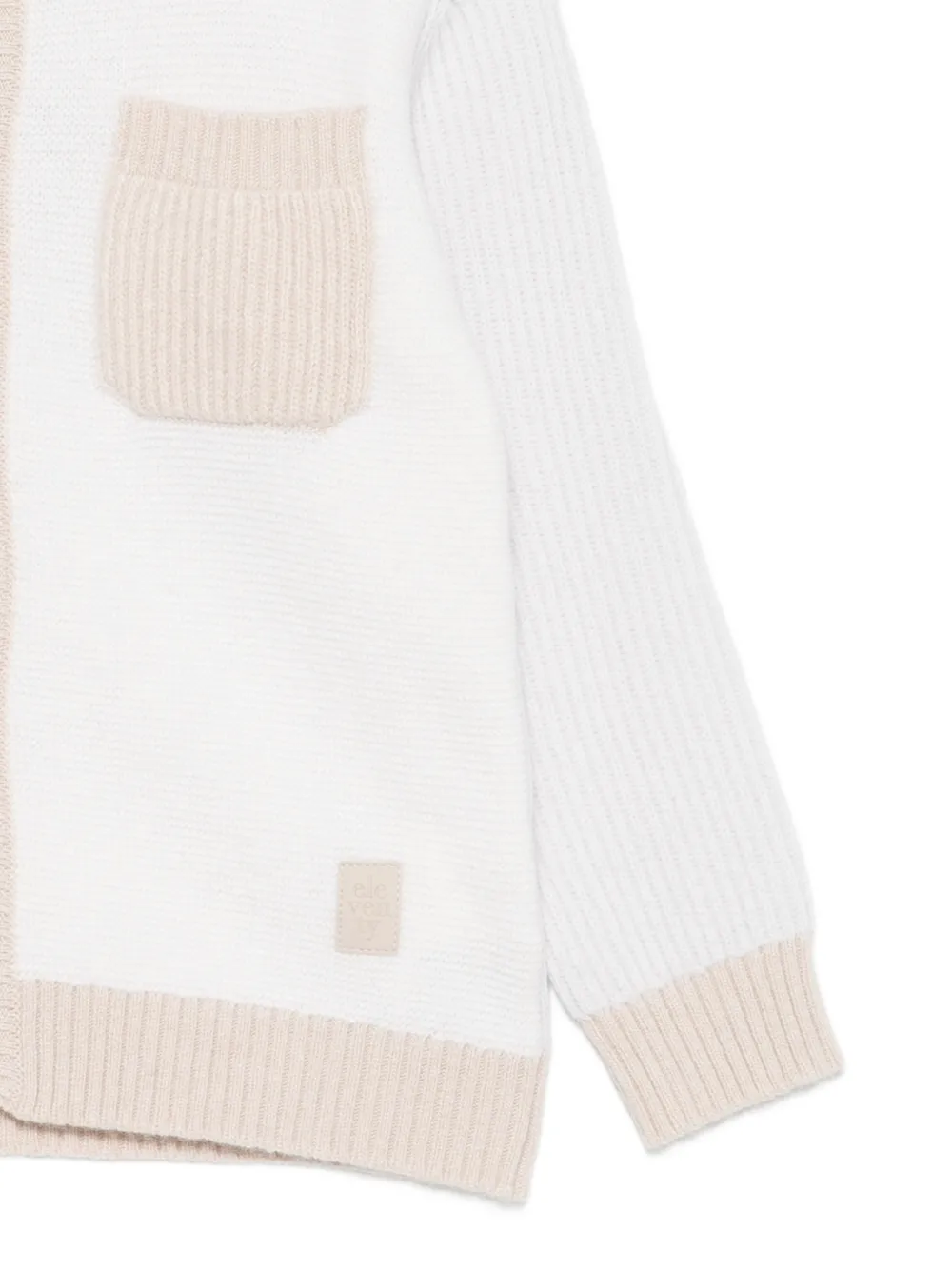 Eleventy Kids Vest met colourblocking en borstzak Wit