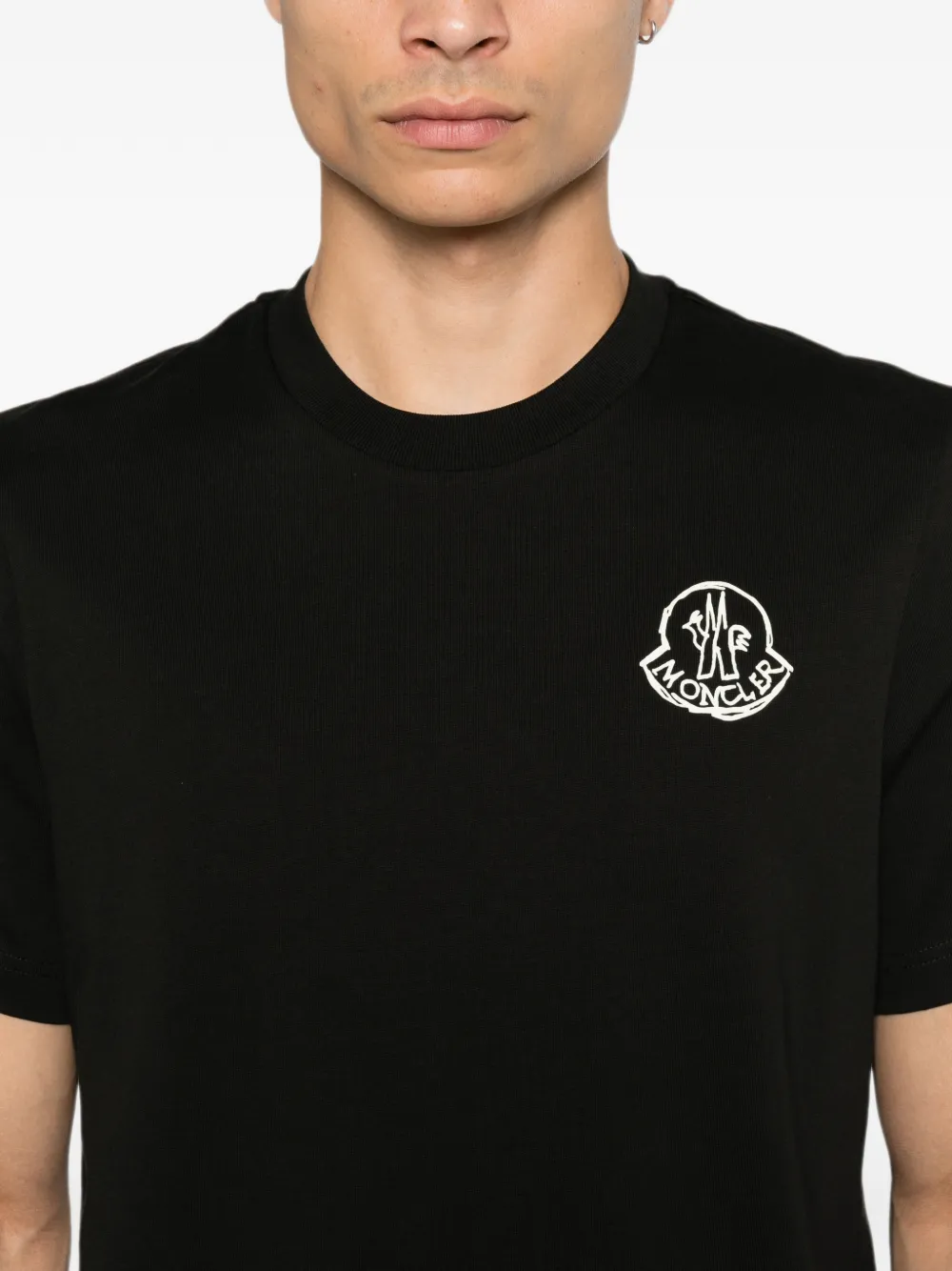 Moncler T-shirt met logopatch Zwart