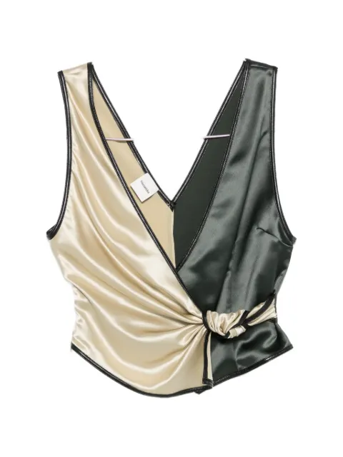 Nanushka Aisling two-tone knotted top