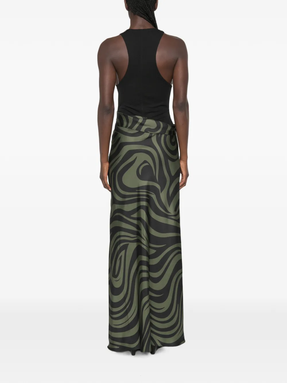 Nanushka Jordyn mouwloze maxi-dress met print Groen