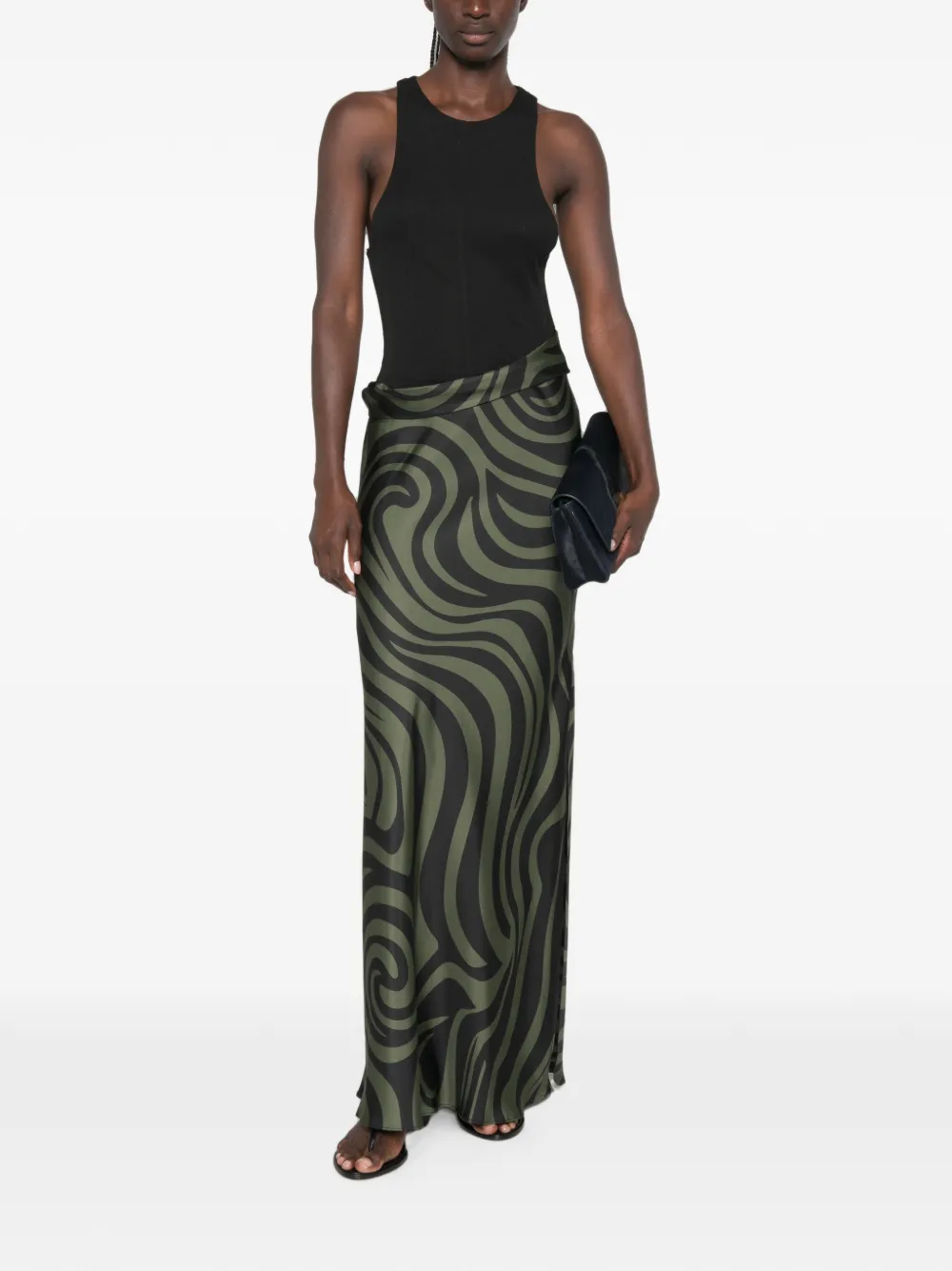 Nanushka Jordyn mouwloze maxi-dress met print Groen