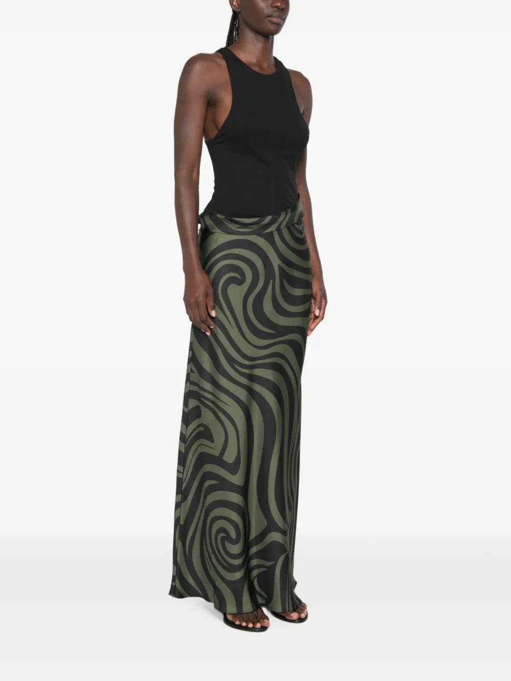 Nanushka Jordyn mouwloze maxi-dress met print Groen