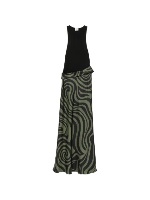 Nanushka vestido largo Jordyn sin mangas con estampado en espiral