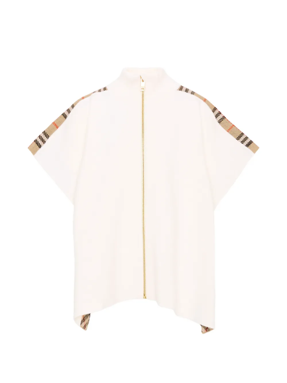 Burberry Kids check-trim cape - Nude