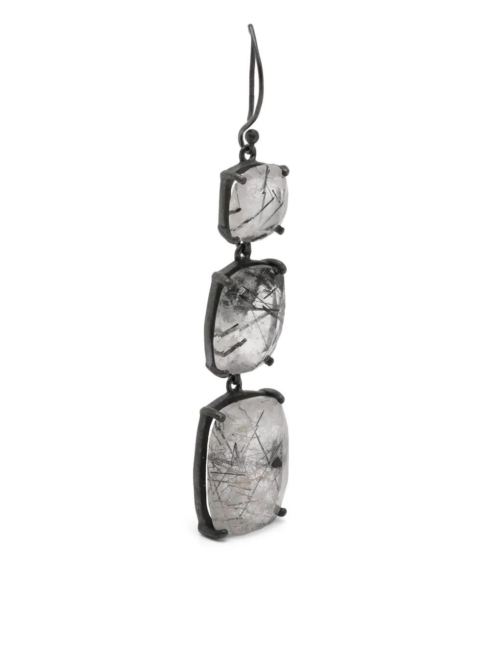 KUNDO Faye quartz earrings - Nero