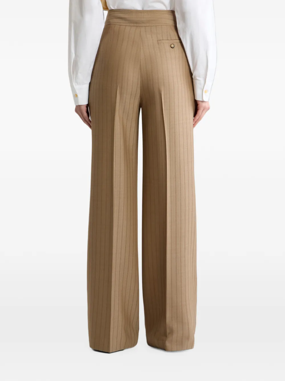 ETRO Wollen jacquard broek met gestreept patroon Bruin