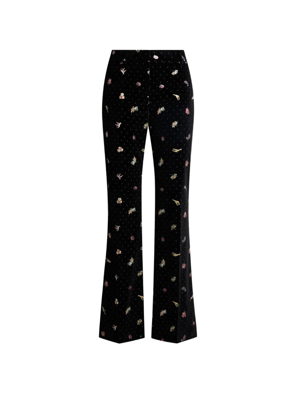 ETRO Pantaloni in velluto di cotone a fiori - Nero