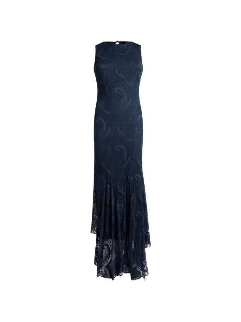 ETRO long dress in cotton-blend burnout jersey with Paisley motif