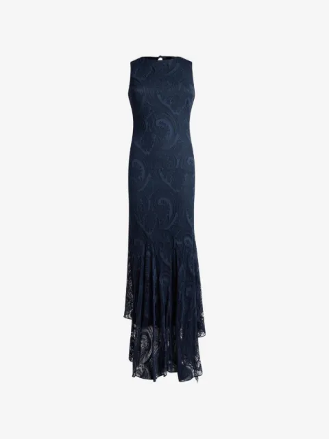 ETRO long dress in cotton-blend burnout jersey with Paisley motif