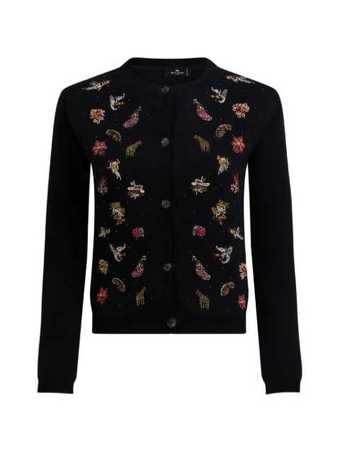 ETRO wool and cashmere cardigan with embroidery and beads